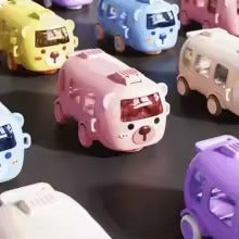 Portable Water Bottle with Straw 500ml 2 in 1 Shoulder Strap Kid Car Toy Straw Water Cup Car Bear Cute Bottle Birthday Gift