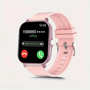 Elegant Unisex Smartwatch with Multiple Sports Modes, 4.65cm Display, Wireless Call, USB Charging, Alloy Body & Silicone Strap
