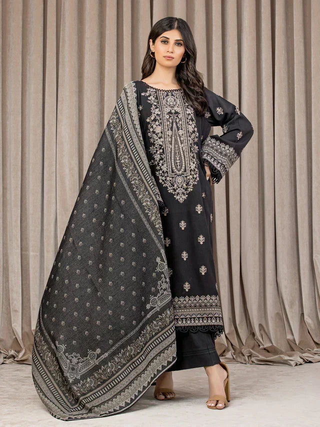 EWU22V14-25058 Unstitched Black Embroidered Marina 3 Piece