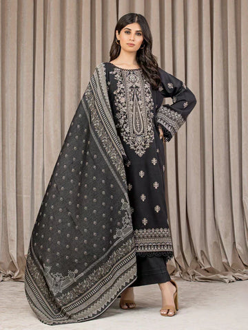 EWU22V14-25058 Unstitched Black Embroidered Marina 3 Piece