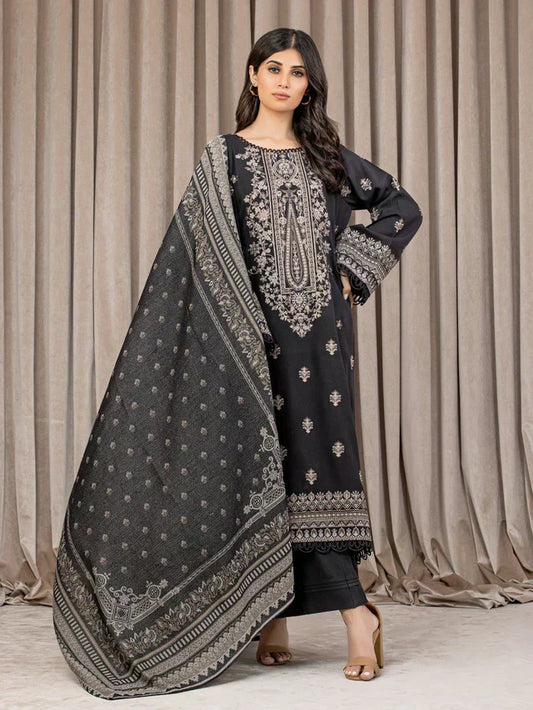 EWU22V14-25058 Unstitched Black Embroidered Marina 3 Piece
