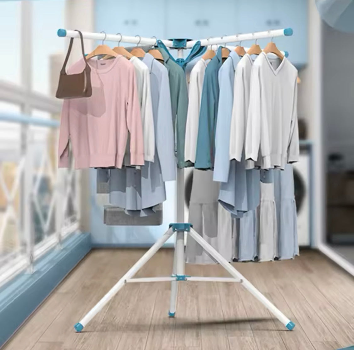 Foldable Tripod Cloth Drying Rack