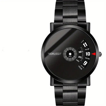 Men's Black Fashion Students Cool Watch, Shining top glass and velvet padding