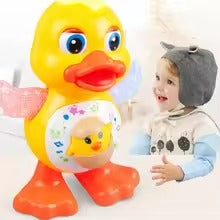 Electric Music Light Dancing Duck with Cute Blinking and Shaking Head Educational Electronic Pet for Children's Birthday Gift