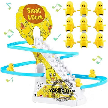 Children's ducklings climb stairs, cute ducks climb stairs, baby electric singing toys, duck slides