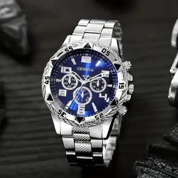 Free shipping for you Limited-time offer 1pc Men'S Business Watch - Fashionable Round Stainless Steel Quartz Strap Watch with Electronic Movement, Ideal for Office and Formal Occasions - Perfect Gift for Professional