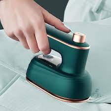 Mini Steam Iron with comfortable handle and green color