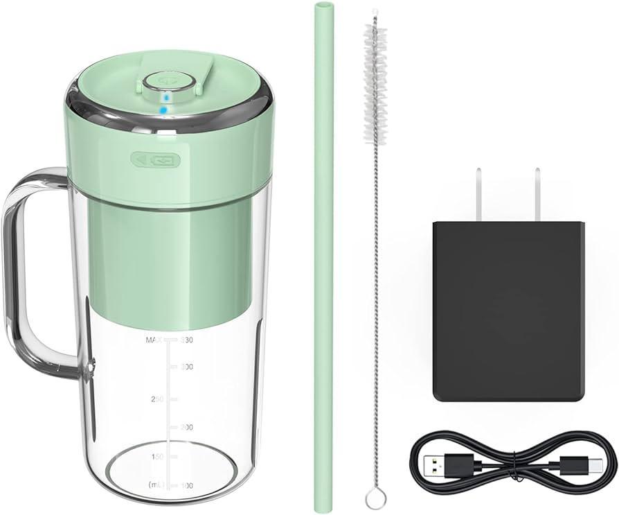 Portable Fruit Juicer With Straw Rechargeable