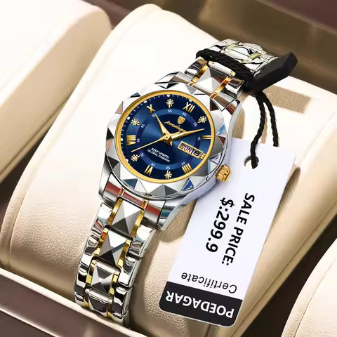 OLEVS 2906 Fashion Date Quartz Couple Watches Diamond